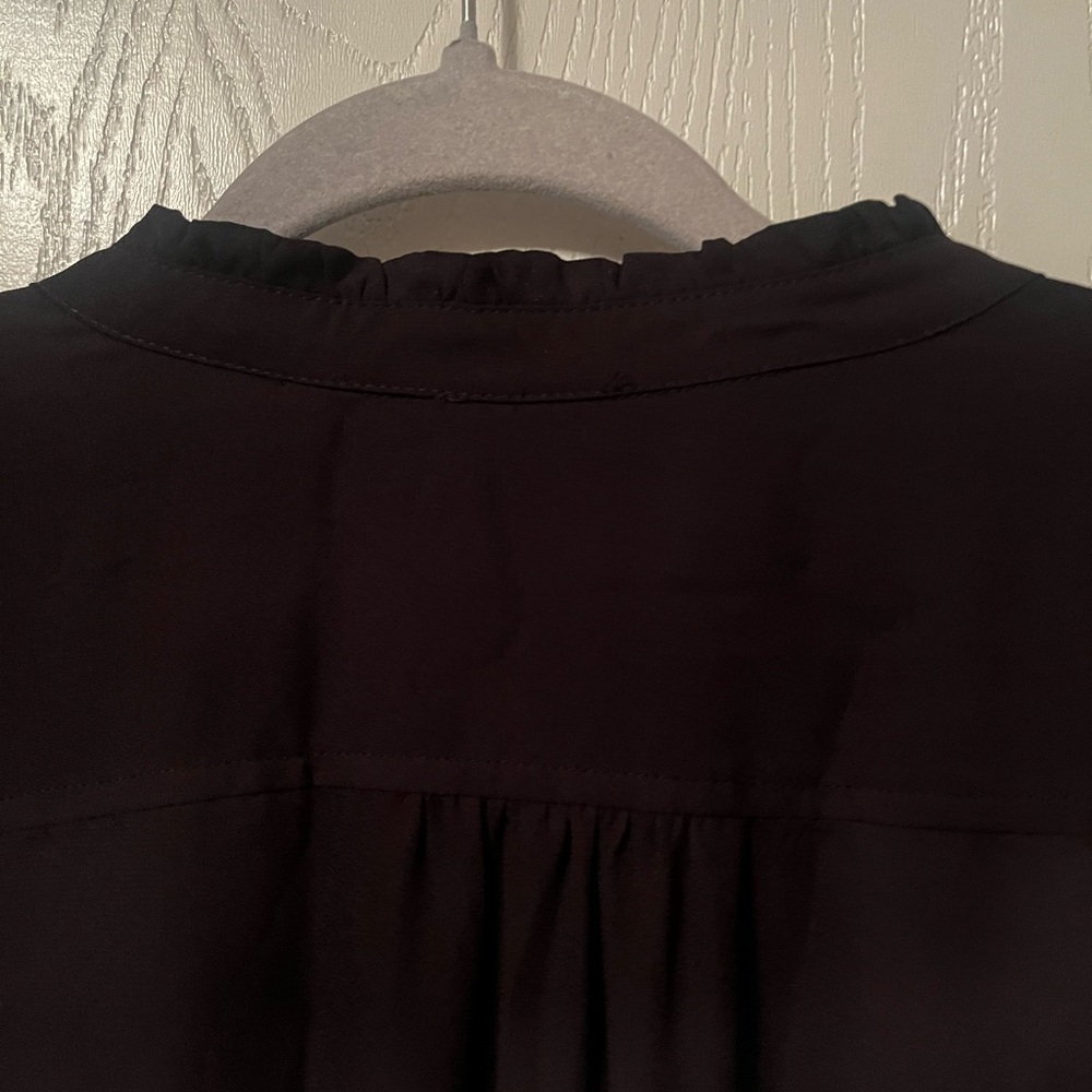 NWT J. Crew Mercantile Black Ruffle Trim Pintuck Long Sleeve Mini Dress Size 14 - Picture 12 of 12